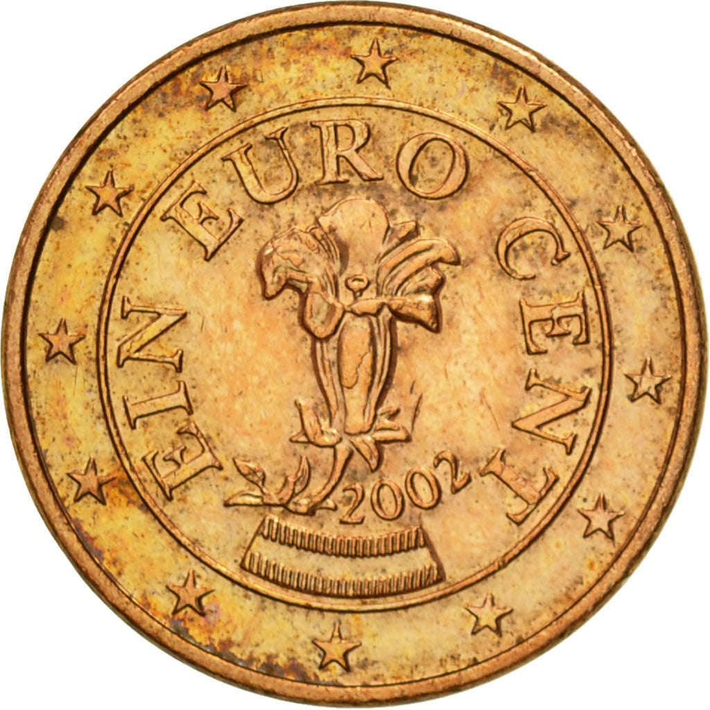 Austria, Euro Cent, 2002, MS(63), Copper Plated Steel, KM:3082