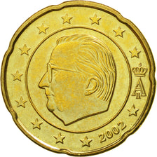 Belgia, 20 Euro Cent, 2002, Brussels, MS(63), Mosiądz, KM:228