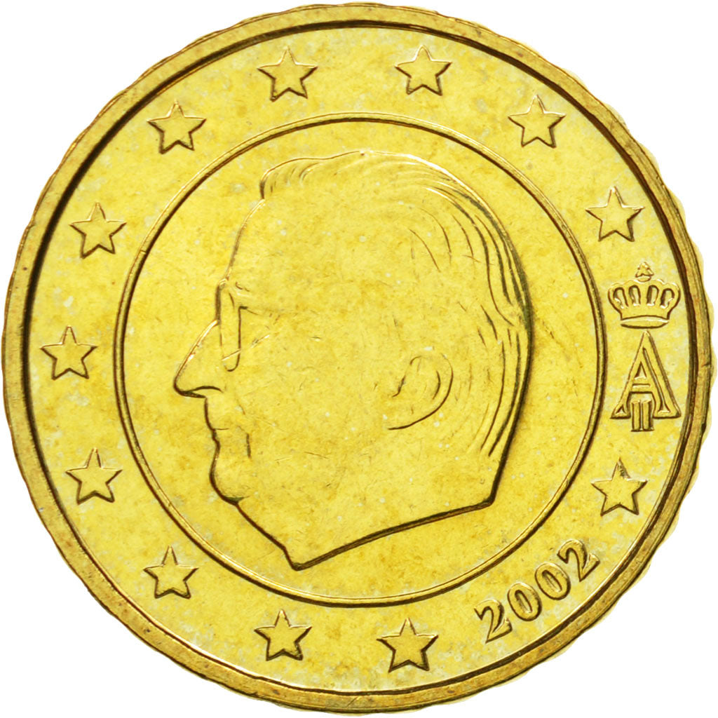 Belgium, 10 Euro Cent, 2002, MS(63), Brass, KM:227