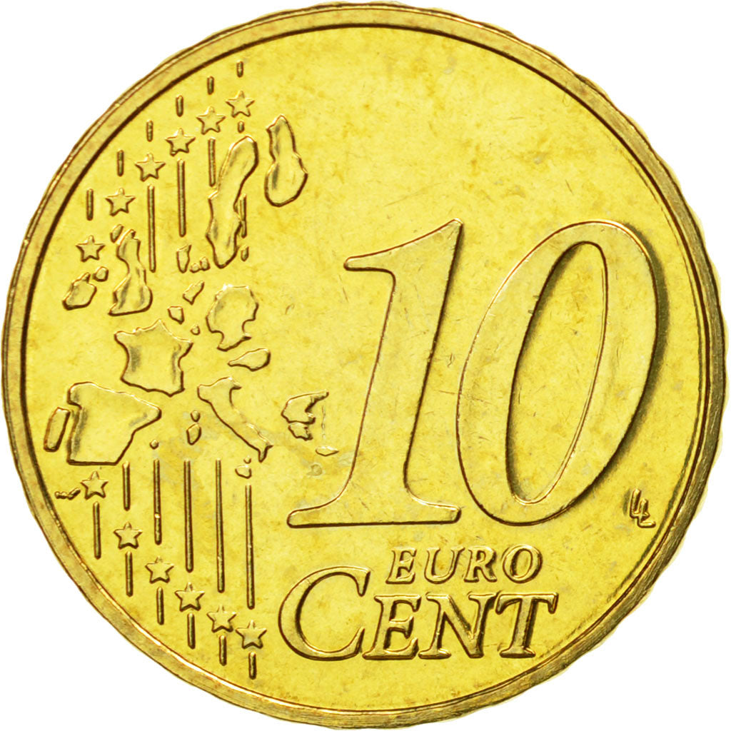 Belgium, 10 Euro Cent, 2002, MS(63), Brass, KM:227