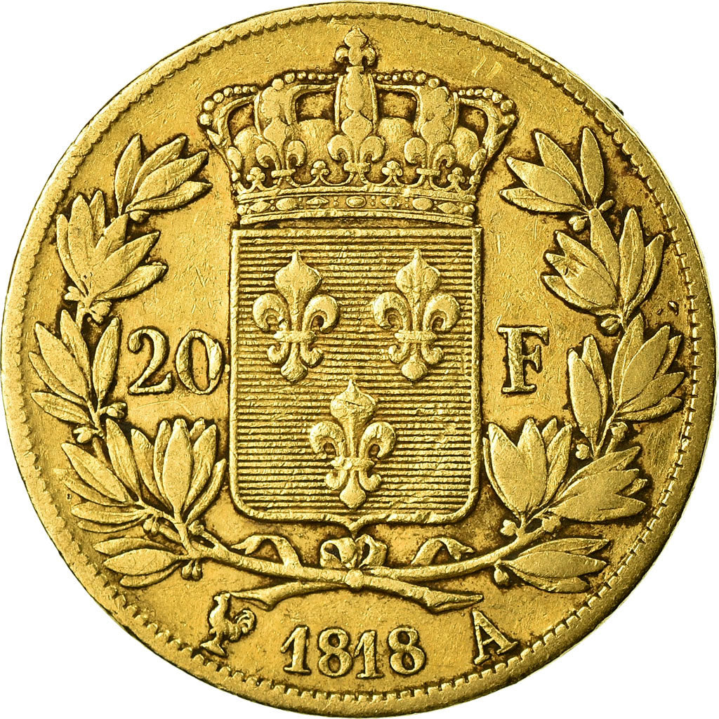 Moneta, Francia, Louis XVIII, Louis XVIII, 20 Francs, 1818, Paris, BB, Oro