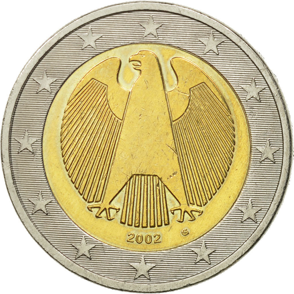 GERMANY - FEDERAL REPUBLIC, 2 Euro, 2002, MS(60-62), Bi-Metallic, KM:214