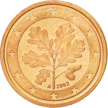 GERMANY - FEDERAL REPUBLIC, 2 Euro Cent, 2002, MS(63), Copper Plated Steel