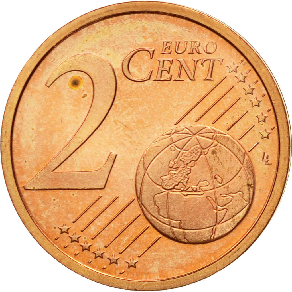 GERMANY - FEDERAL REPUBLIC, 2 Euro Cent, 2002, MS(63), Copper Plated Steel