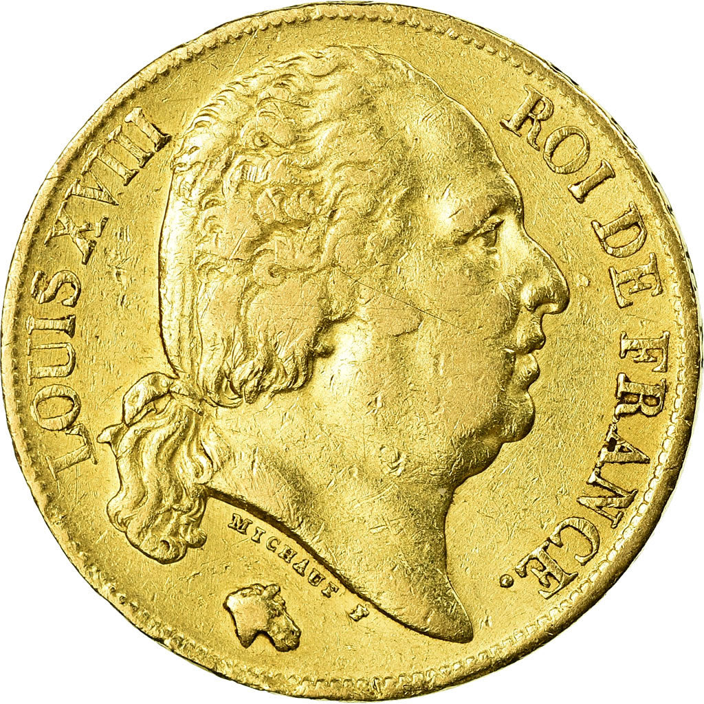 Coin, France, Louis XVIII, Louis XVIII, 20 Francs, 1820, Paris, EF(40-45), Gold