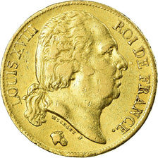 Coin, France, Louis XVIII, Louis XVIII, 20 Francs, 1820, Paris, EF(40-45), Gold