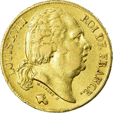 Munten, Frankrijk, Louis XVIII, Louis XVIII, 20 Francs, 1820, Paris, ZF, Goud