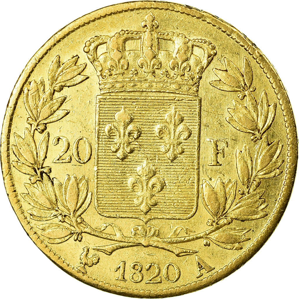 Coin, France, Louis XVIII, Louis XVIII, 20 Francs, 1820, Paris, EF(40-45), Gold