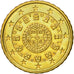 Portugal, 10 Euro Cent, 2002, MS(63), Brass, KM:743