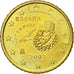 Spain, 50 Euro Cent, 2002, MS(60-62), Brass, KM:1045