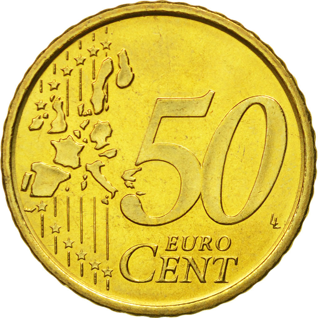 Spain, 50 Euro Cent, 2002, MS(60-62), Brass, KM:1045