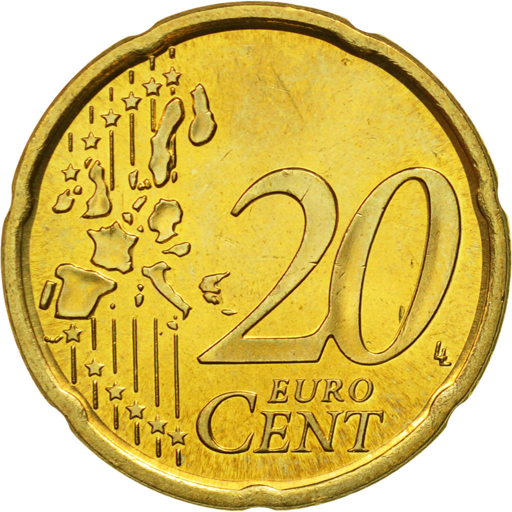 Spanje, 20 Euro Cent, 2002, PR+, Tin, KM:1044