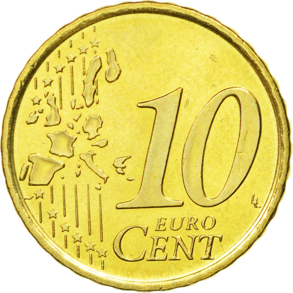 Spanje, 10 Euro Cent, 2002, PR+, Tin, KM:1043