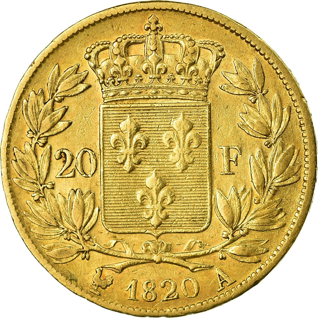 Coin, France, Louis XVIII, Louis XVIII, 20 Francs, 1820, Paris, EF(40-45), Gold