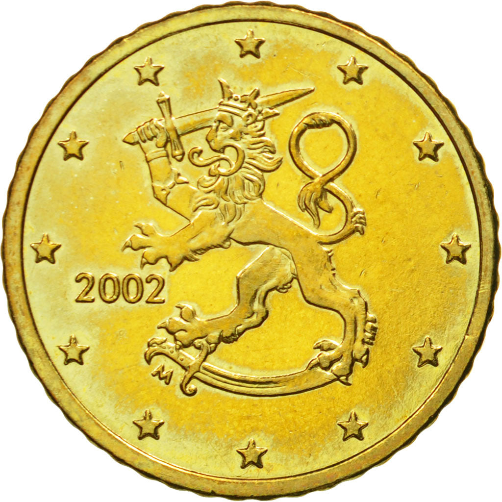 Finland, 50 Euro Cent, 2002, MS(60-62), Brass, KM:103