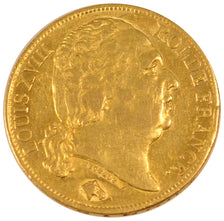 FRANCE, Louis XVIII, 20 Francs, 1818, Paris, KM #712.1, AU(50-53), Gold,...