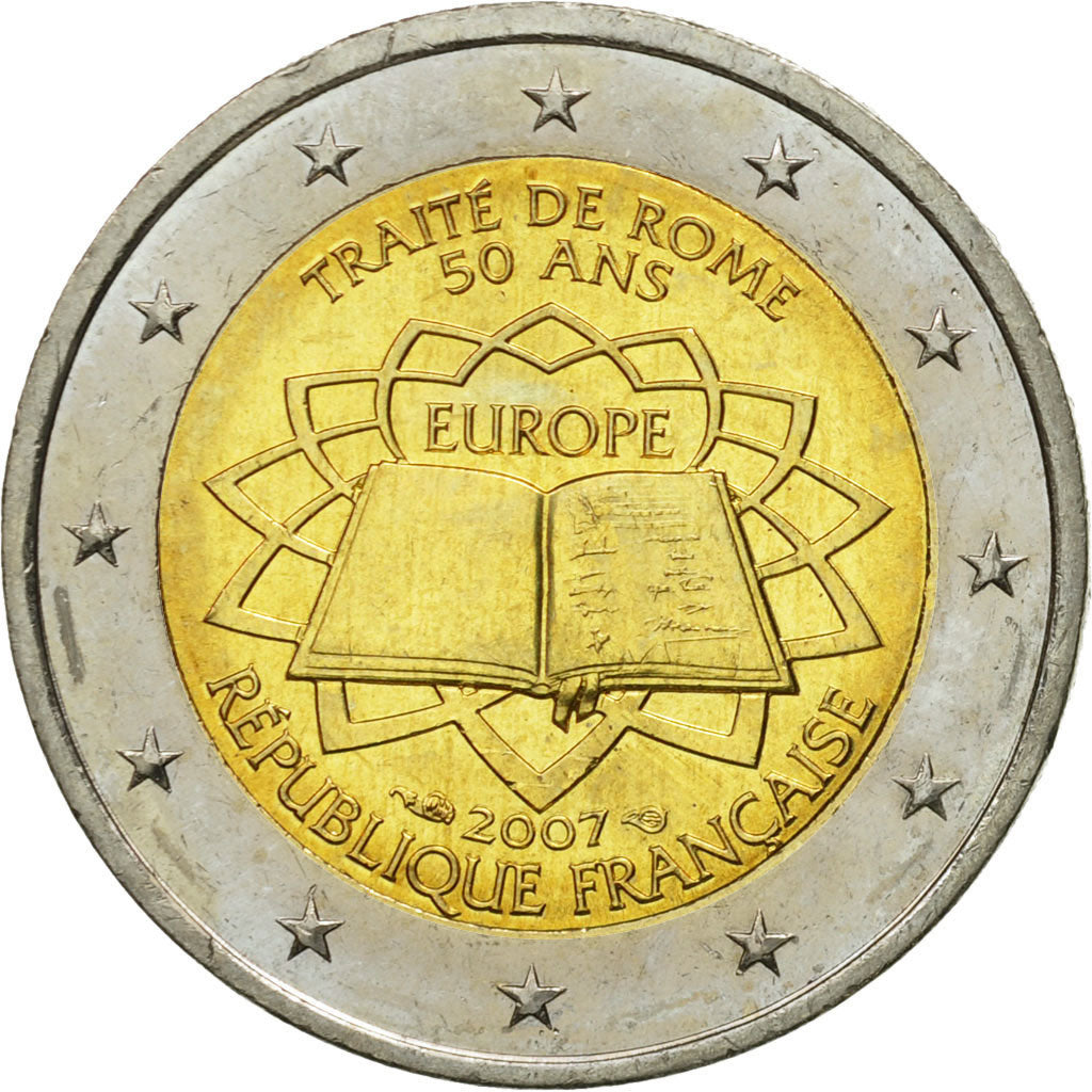 Francia, 2 Euro, Traité de Rome 50 ans, 2007, SPL, Bi-metallico, KM:1460