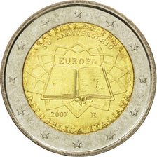 Italy, 2 Euro, Traité de Rome 50 ans, 2007, MS(60-62), Bi-Metallic, KM:311