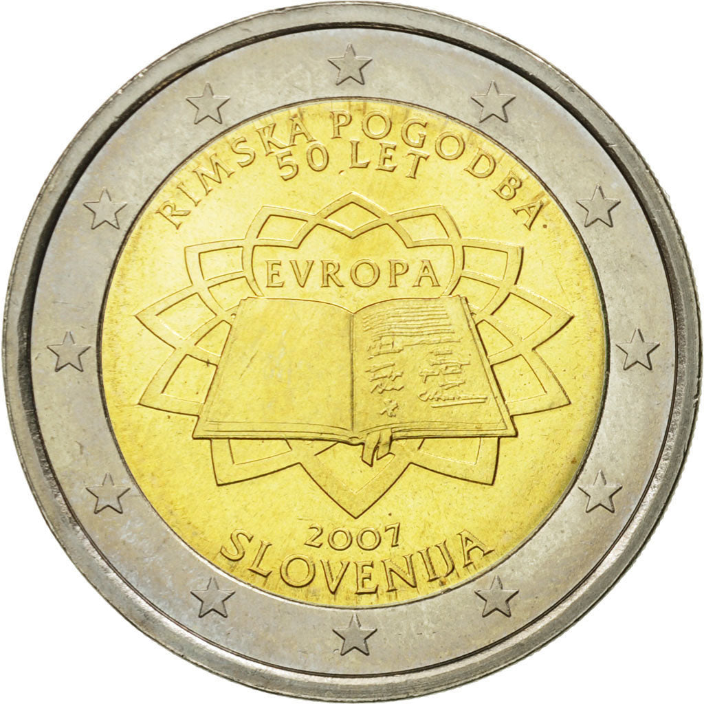 Slovenia, 2 Euro, Traité de Rome 50 ans, 2007, MS(63), Bi-Metallic, KM:106