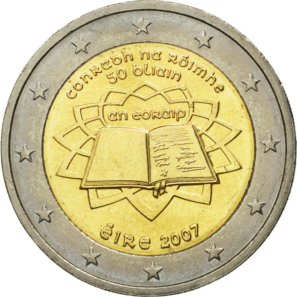 REPUBBLICA D’IRLANDA, 2 Euro, Traité de Rome 50 ans, 2007, SPL, Bi-metallico