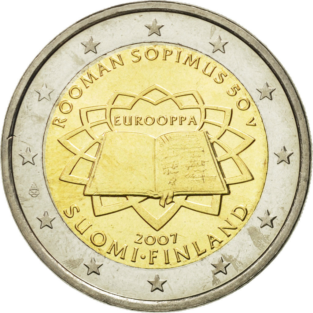 Finland, 2 Euro, Traité de Rome 50 ans, 2007, MS(63), Bi-Metallic, KM:138