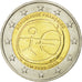 France, 2 Euro, 10 th anniversary of emu, 2009, MS(60-62), Bi-Metallic, KM:1590