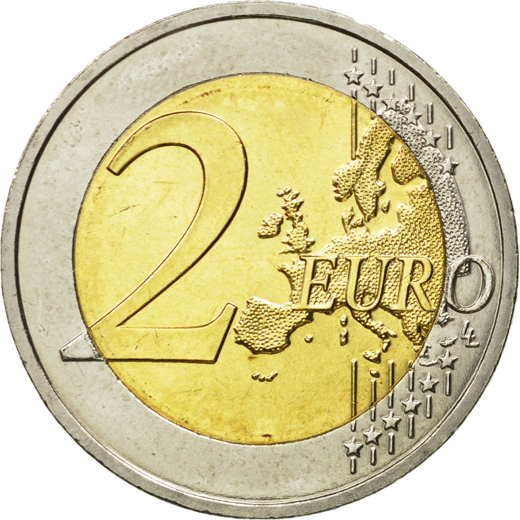 France, 2 Euro, 10 th anniversary of emu, 2009, MS(60-62), Bi-Metallic, KM:1590