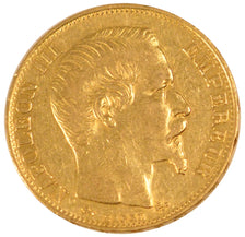 FRANCE, Napoléon III, 20 Francs, 1855, Lyon, KM #781.3, EF(40-45), Gold, Gadoury