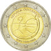 Austria, 2 Euro, european monetary union 10 th anniversary, 2009, MS(63)