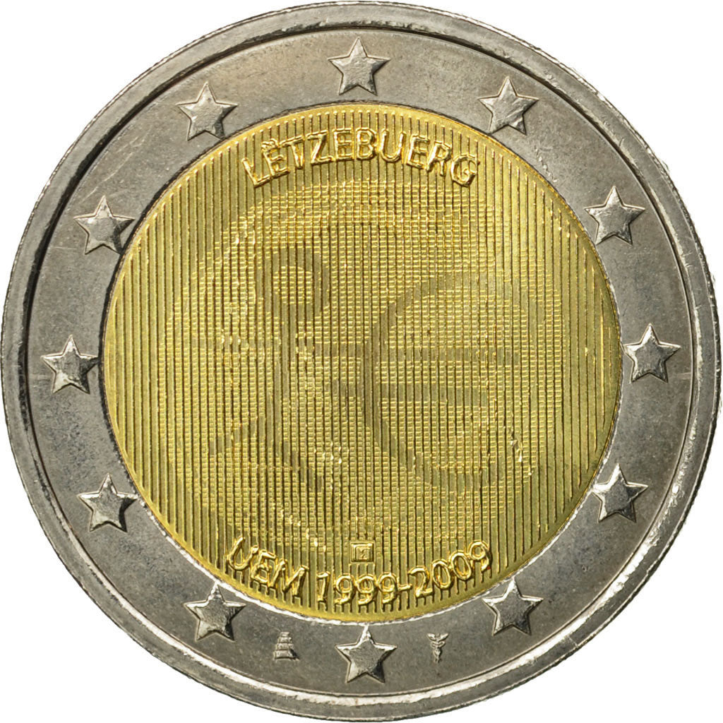 Luxembourg, 2 Euro, european monetary union 10 th anniversary, 2009, MS(63)