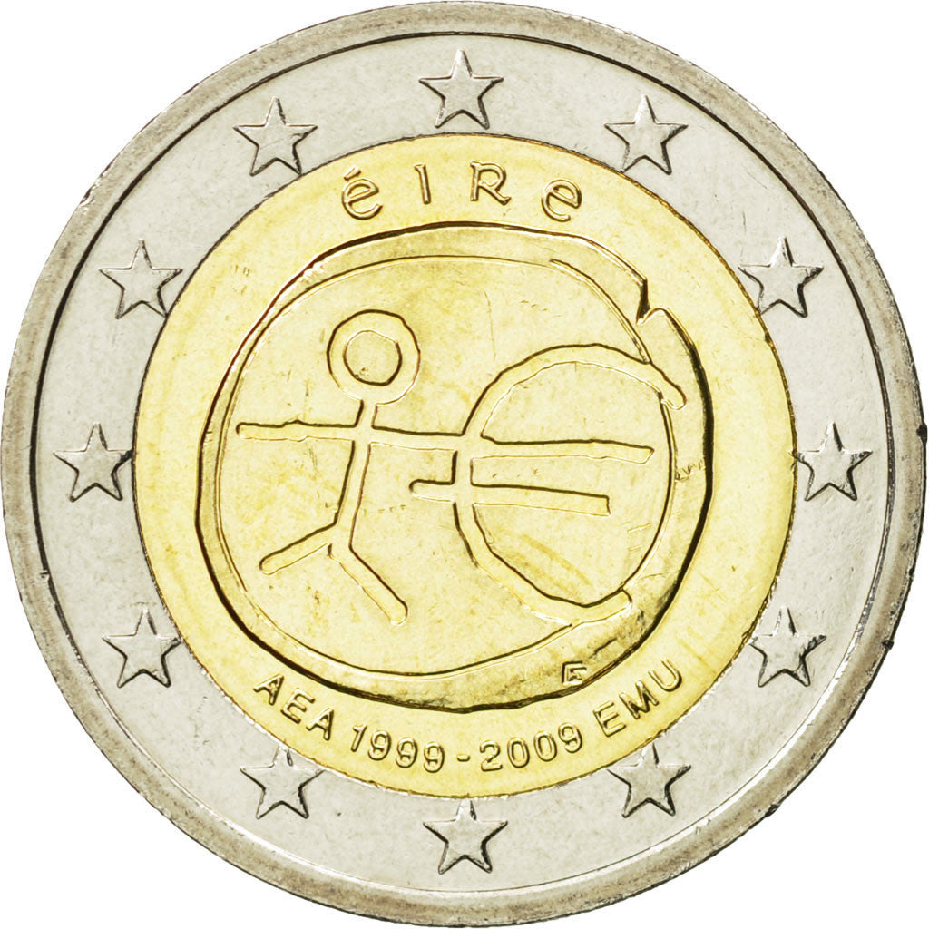 REPUBBLICA D’IRLANDA, 2 Euro, 10 th anniversary of emu, 2009, SPL