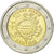 Cypr, 2 Euro, 10 ans de l'Euro, 2012, MS(60-62), Bimetaliczny, KM:97