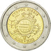 Cyprus, 2 Euro, 10 ans de l'Euro, 2012, MS(60-62), Bi-Metallic, KM:97