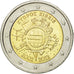 Cypr, 2 Euro, 10 ans de l'Euro, 2012, MS(60-62), Bimetaliczny, KM:97