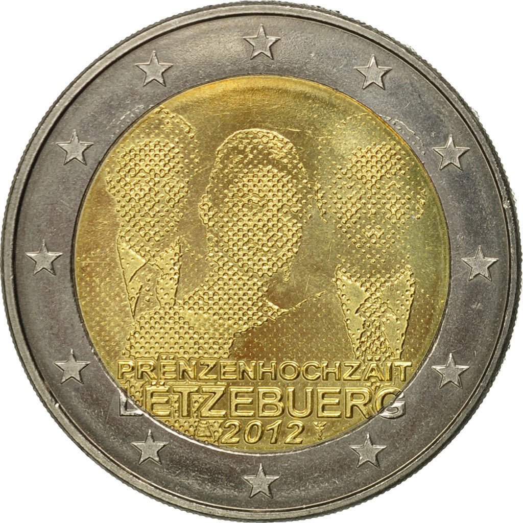 Luxembourg, 2 Euro, royal wedding, 2012, MS(60-62), Bi-Metallic, KM:120