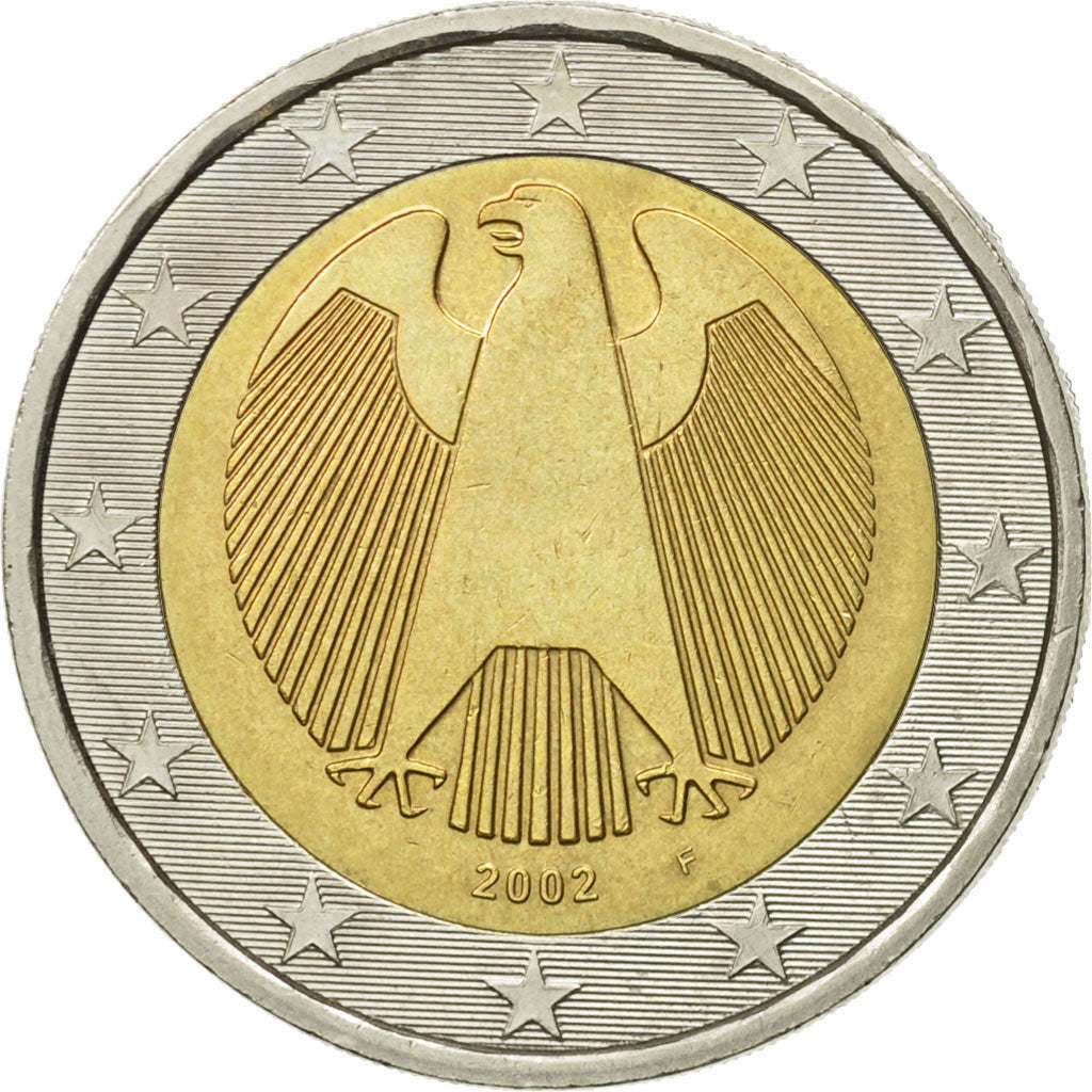 GERMANY - FEDERAL REPUBLIC, 2 Euro, 2002, EF(40-45), Bi-Metallic, KM:214