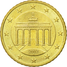 GERMANY - FEDERAL REPUBLIC, 50 Euro Cent, 2002, MS(60-62), Brass, KM:212
