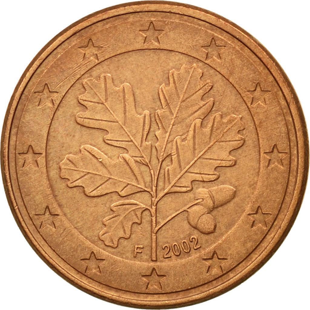 Federale Duitse Republiek, 5 Euro Cent, 2002, ZF, Copper Plated Steel, KM:209