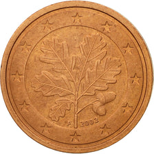 GERMANY - FEDERAL REPUBLIC, 2 Euro Cent, 2002, EF(40-45), Copper Plated Steel