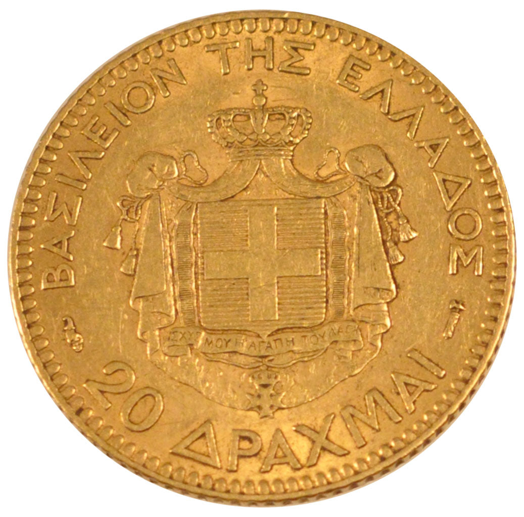 GREECE, 20 Drachmai, 1884, Paris, KM #56, EF(40-45), Gold, 6.42