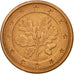 Federale Duitse Republiek, Euro Cent, 2002, ZF, Copper Plated Steel, KM:207