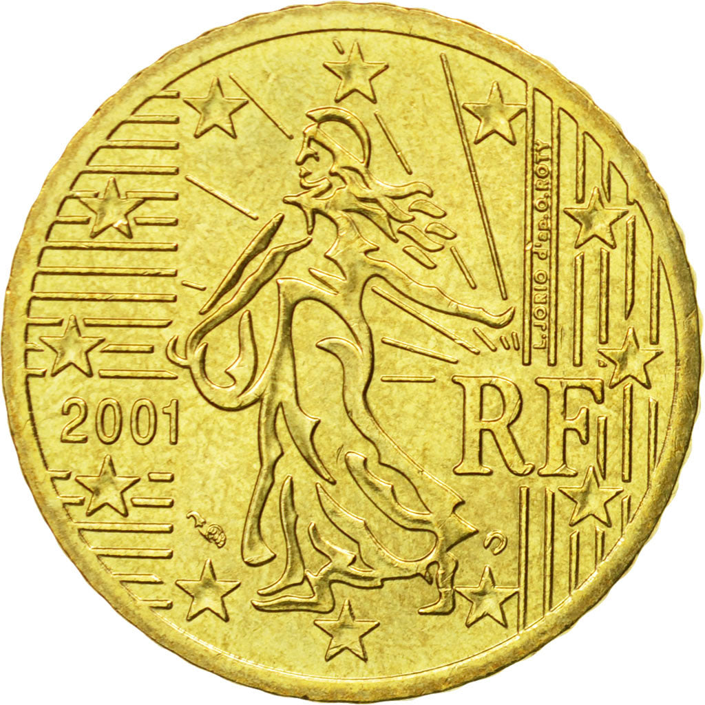 Frankrijk, 50 Euro Cent, 2001, PR+, Tin, KM:1287
