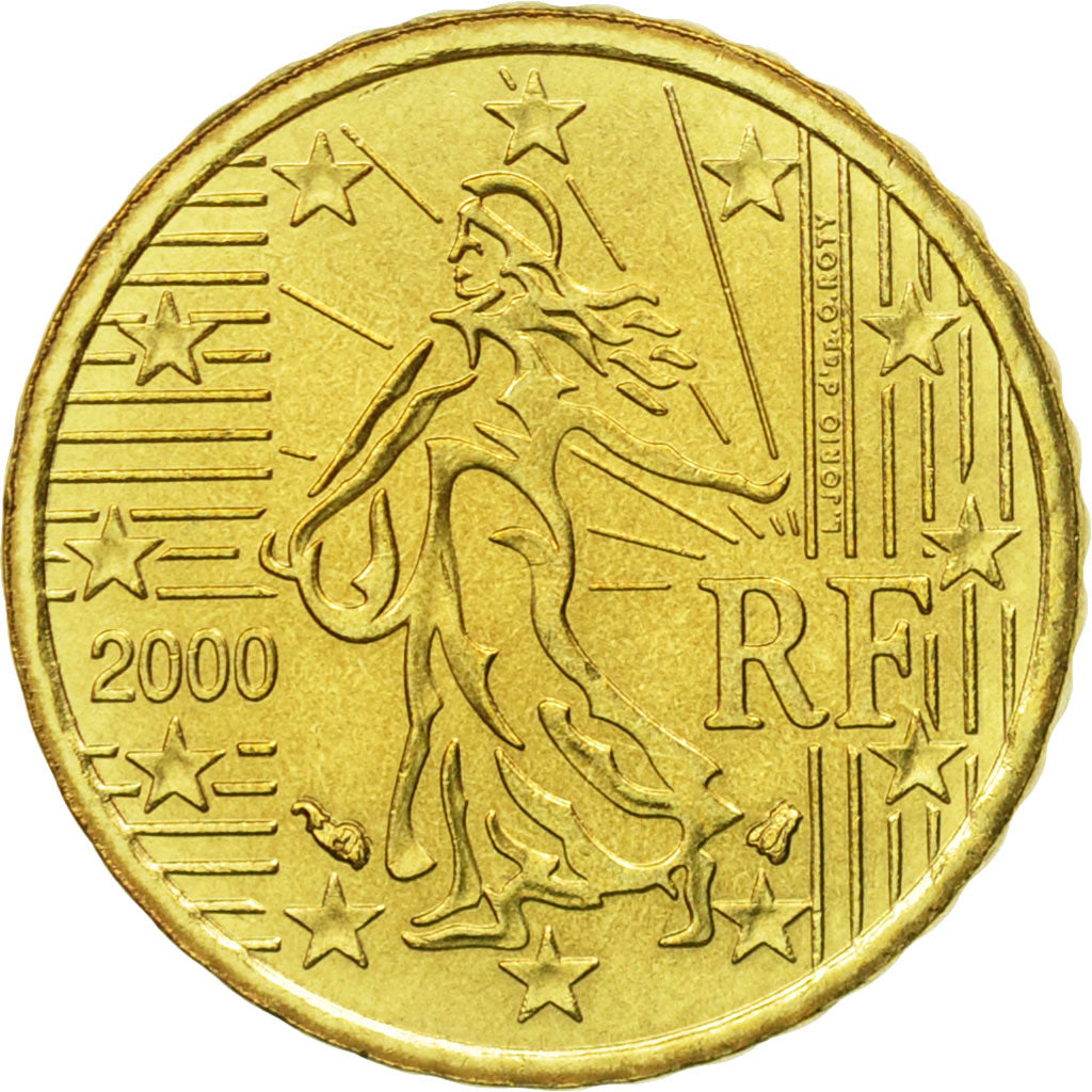 Frankrijk, 10 Euro Cent, 2000, PR+, Tin, KM:1285