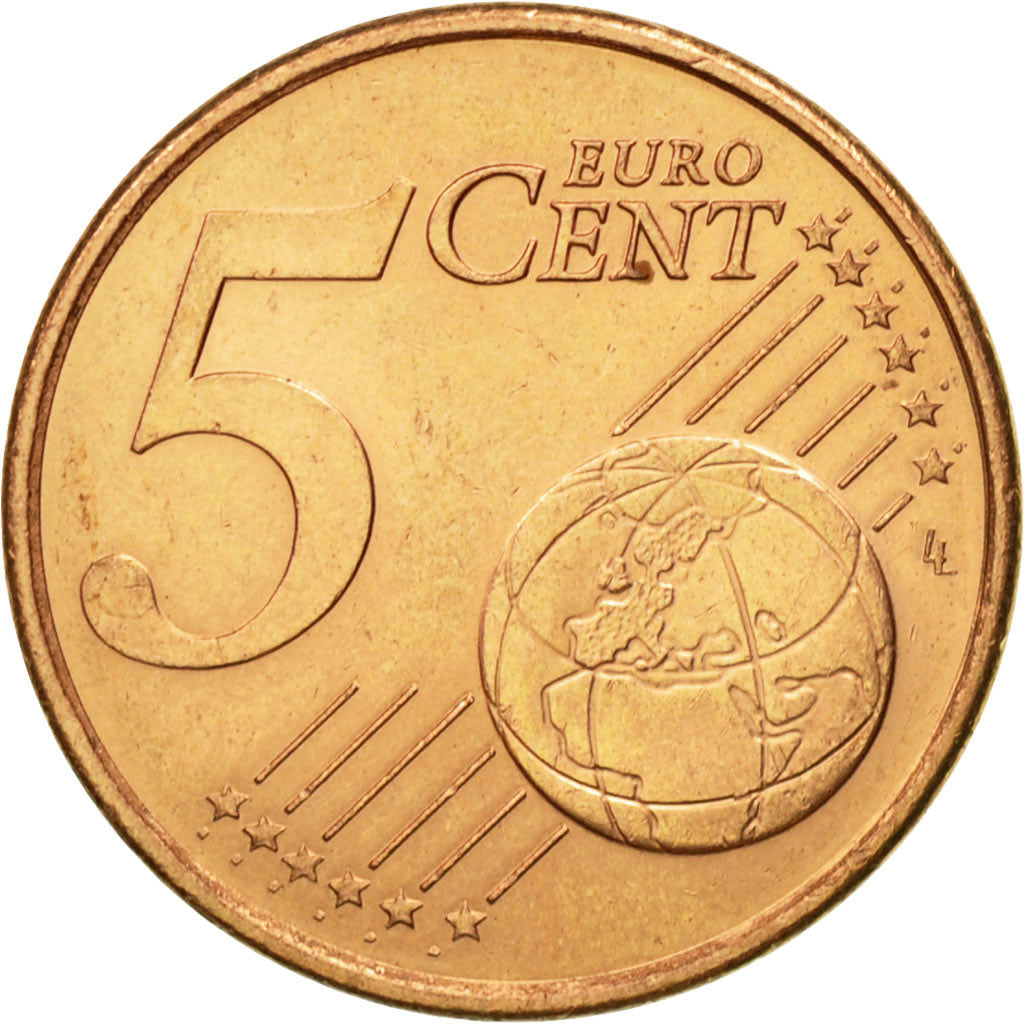 Frankrijk, 5 Euro Cent, 2001, ZF, Copper Plated Steel, KM:1284