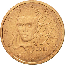 France, 2 Euro Cent, 2001, EF(40-45), Copper Plated Steel, KM:1283