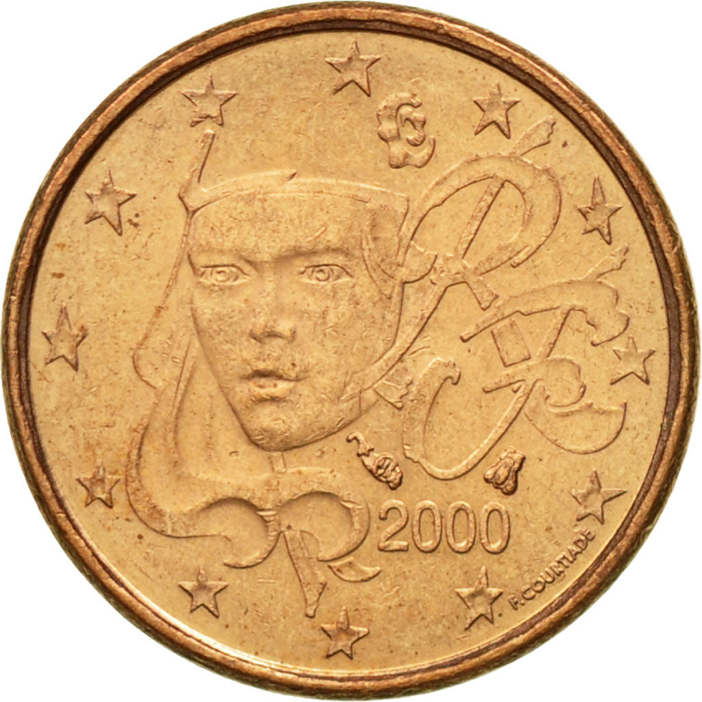 Frankrijk, Euro Cent, 2000, ZF, Copper Plated Steel, KM:1282