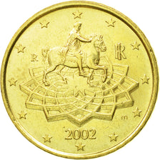 Italie, 50 Euro Cent, 2002, TTB+, Laiton, KM:215