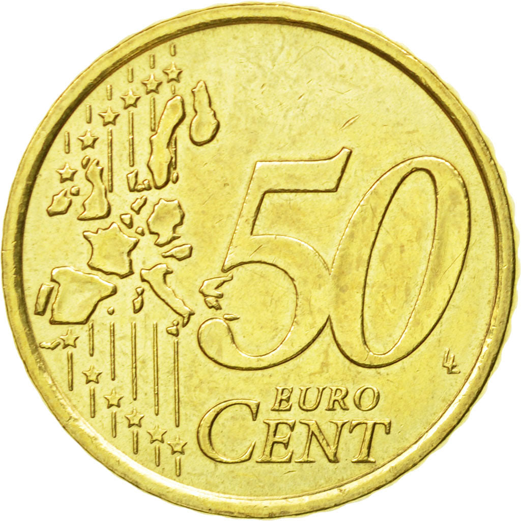 Italy, 50 Euro Cent, 2002, AU(50-53), Brass, KM:215