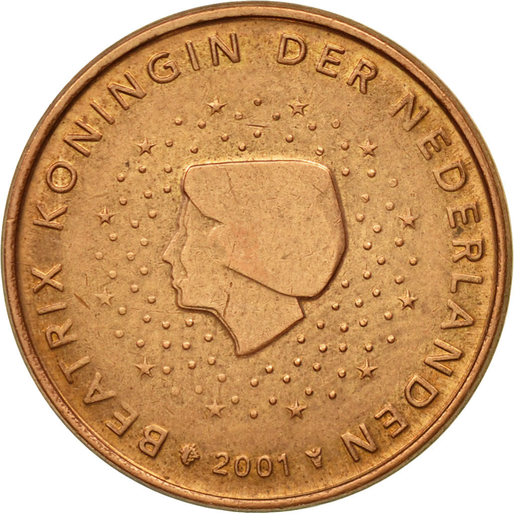 Netherlands, 5 Euro Cent, 2001, AU(50-53), Copper Plated Steel, KM:236