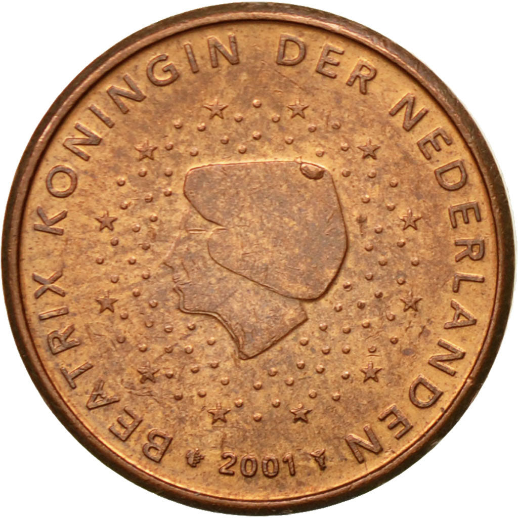 Netherlands, Euro Cent, 2001, EF(40-45), Copper Plated Steel, KM:234